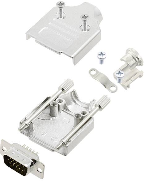 TRU COMPONENTS TCMHDM09HDP15K 7709220 D-SUB Stiftleisten-Set 180 ° Polzahl: 15 Lötkelch 1 St.