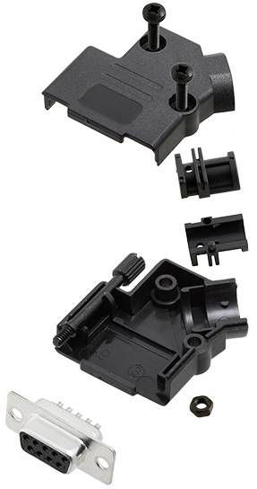 TRU COMPONENTS TCD45PKP09DMSK 7709368 D-SUB Buchsenleisten-Set 45 ° Polzahl: 9 Lötkelch 1 St.