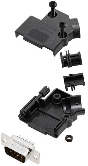 TRU COMPONENTS TCD45PKP09DBPK 7709596 D-SUB Stiftleisten-Set 45 ° Polzahl: 9 Lötkelch 1 St.