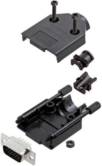TRU COMPONENTS TCDTPKP09HDP15K 7709052 D-SUB Stiftleisten-Set 180 ° Polzahl: 15 Lötkelch 1 St.
