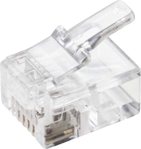 TRU COMPONENTS TC-9202512 RJ 12 Steckverbinder Stecker, gerade Polzahl Sensoren 6P6C Transparent 5 St.