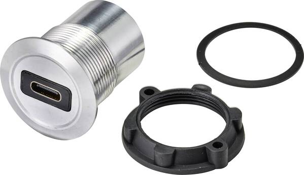 TRU COMPONENTS TC-9534336 USB-Einbaubuchse 3.1 Buchse, Einbau USB-C™ 3.1 Buchse auf USB-A 3.0 Buchse Paneldicke: 1-10 mm