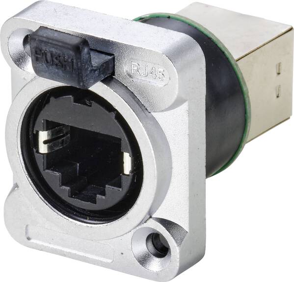 TRU COMPONENTS TC-9554640 RJ45 Datensteckverbinder Buchse, gerade Polzahl Sensoren 8P8C Nickel 1 St.