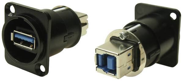 XLRFT USB 3.0 A-B Buchse schwarz Metall Geerdet Adapter, Einbau CP30108 Cliff Inhalt: 1 St.