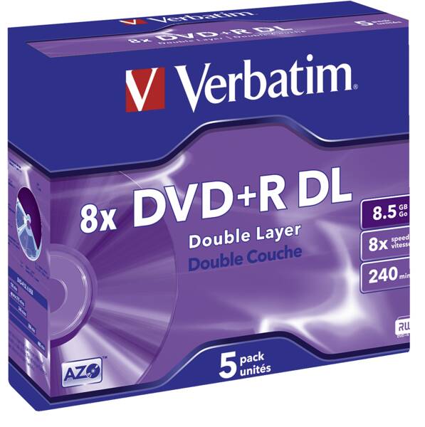 DVD+R DL 8,5GB 8X 5er JC