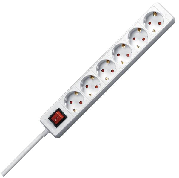 TSD 6 fach mit Schalter - Weiss