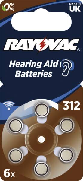 312 Hörgeräte Batterie 6er Blister / Rayovac