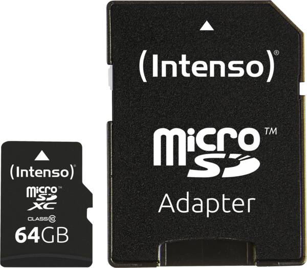 Micro SD Card 64GB Class 10 SDXC inkl. SD Adapter