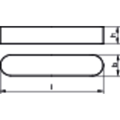 NOBRAND - Passfeder DIN 6885 Form A o. Bohrung rundstirnig Stahl C45+C blank 16 55 x 10
