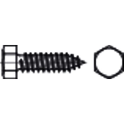NOBRAND - Sechskant-Blechschraube DIN 7976-C Stahl galvanisch verzinkt 8 x 22mm
