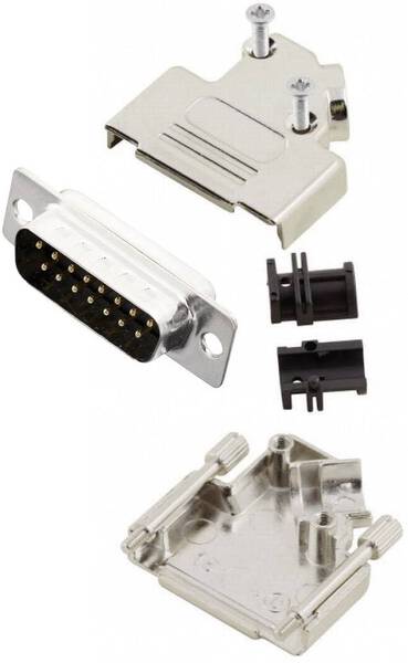 MH Connectors MHD45ZK15-DM15P-K D-SUB Stiftleisten-Set 45 ° Polzahl: 15 Lötkelch 1 St.
