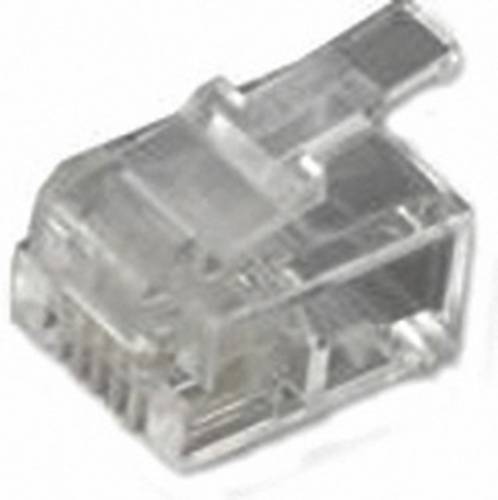 MH Connectors MHRJ126P4CR RJ11-Modularstecker 6510-0104-03 Stecker, gerade Pole: 6P4C Transparent 1 St.