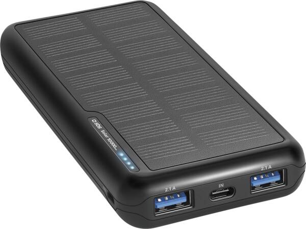 Solar Powerbank 10.000 mAh - Schwarz