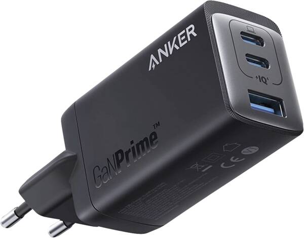 735 GaN III Prime 3-Port 65W Charger, EU - Schwarz