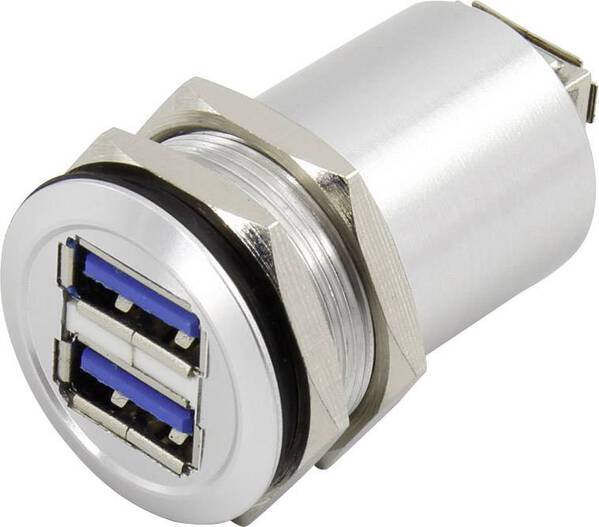 TRU COMPONENTS USB-14-BK USB A Doppeleinbaubuchse 3.0 Buchse, Einbau Inhalt: 1 St.