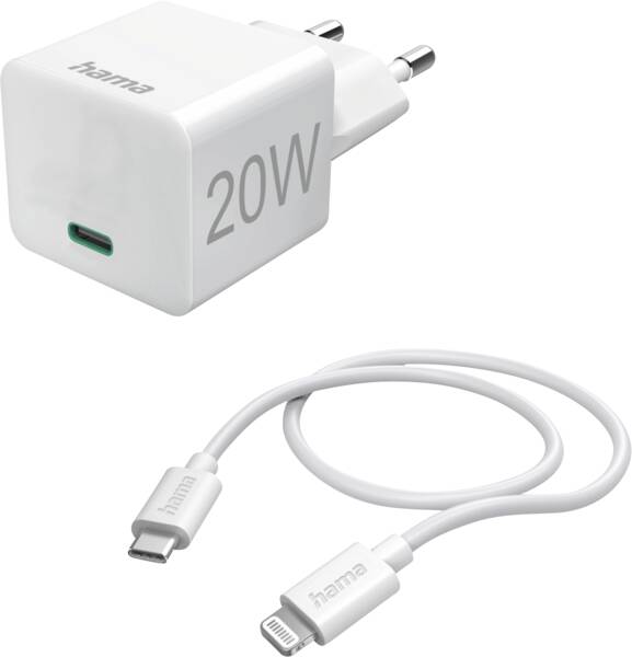 125124 Mini-Ladeset, Lightning, 20W - Weiss