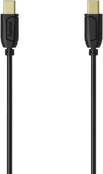 74266 USB-C auf USB-C, Flexibel, 0,75m - Schwarz