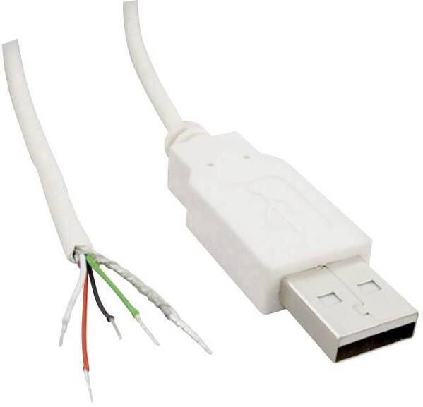 USB A Stecker 2.0 mit offenem Kabelende USB A Stecker 2.0 1582674 TRU COMPONENTS Inhalt: 1 St.