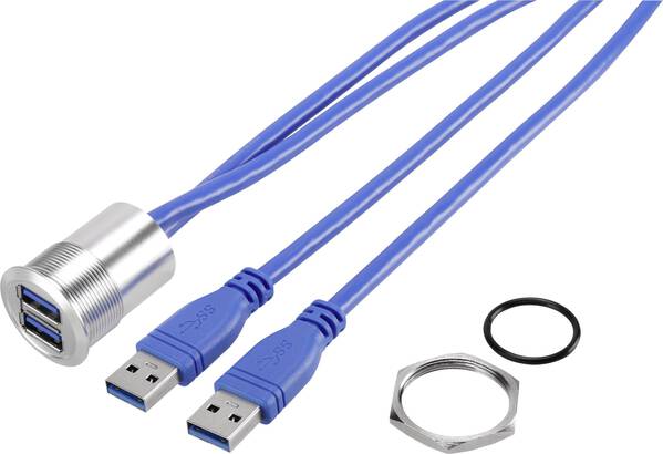 TRU COMPONENTS USB-22 USB A Einbaubuchse 3.0 2x USB 3.0 Buchse A auf 2x USB 3.0 Stecker A Inhalt: 1 St.