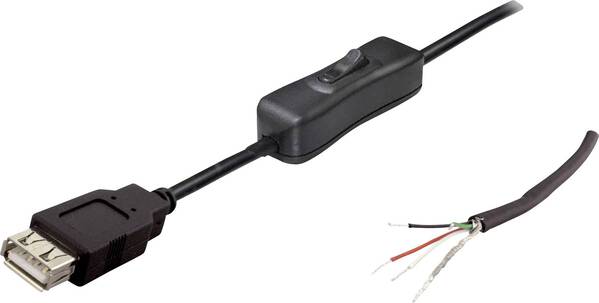 USB Anschlussleitung mit Schalter Buchse, gerade TC-2509040 TRU COMPONENTS Inhalt: 1 St.