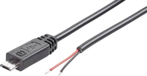 Konfektionierter Micro USB-B Stecker mit offenem Kabelende Micro USB-B Stecker 1582499 TRU COMPONENTS Inhalt: 1 St.