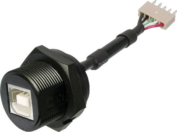 USB-Steckverbinder 2.0 - IP67 Buchse, Einbau TC-A-USB-BPFS-203 USB B-Buchse auf 5pol. Stecker 1586509 TRU COMPONENTS Inh