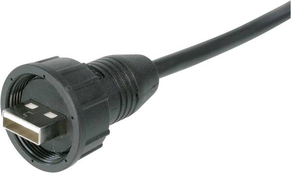 USB-Steckverbinder 2.0 - IP67 Stecker, gerade TC-A-KAB-USBA-MS-1M-203 USB A-Stecker mit 1m Kabel 1586511 TRU COMPONENTS