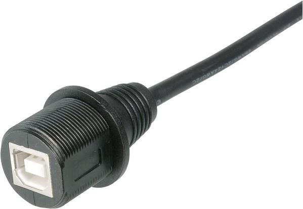 USB-Steckverbinder 2.0 - IP67 Buchse, Einbau TC-A-KAB-USBB-FS-1M-203 USB B-Buchse mit 1m Kabel 1586512 TRU COMPONENTS In