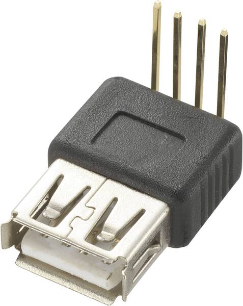 USB-Steckverbinder Printmontage Buchse, gewinkelt Typ A 90° USB-Buchse Typ A, 90° 774932 TRU COMPONENTS Inhalt: 1 St.