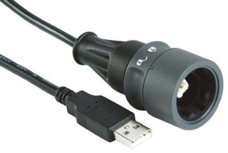 USB-Kabel beidseitig verriegelbar PXP6040/B/2M00 Typ B (Verriegelung) auf Typ A PXP6040/B/2M00 Bulgin Inhalt: 1 St.