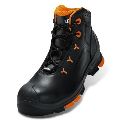 uvex - Sicherheitsschnürstiefel 2 6503/2, S3 SRC ESD, schwarz/orange, W11, Größe 45