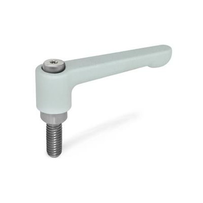Ganter Norm® - 302.1-45-M5-32-SR Flache verstellbare Klemmhebell, Zink-Druckguss, Schraube Edelstahl