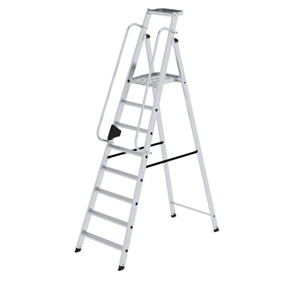 MUNK Günzburger Steigtechnik - Stehleiter 8 Stufen, Aluminium, einseitig begehbar, H 2620mm, B 720mm