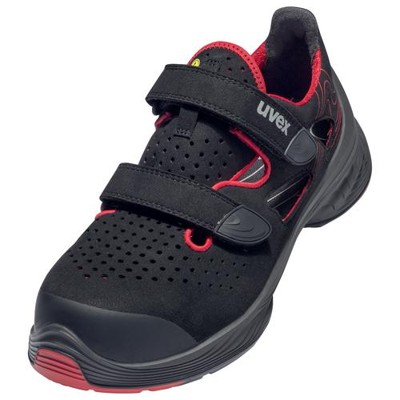 uvex - 1 G2 Sandalen S1P 68364 schwarz/rot, Weite 14, Größe 40
