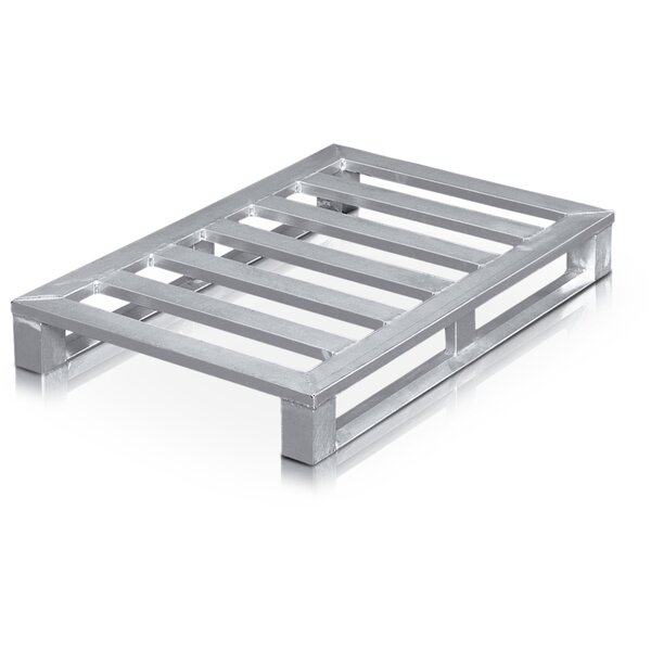 Aluminium-Flachpalette mit Kufen und Eckfüßen